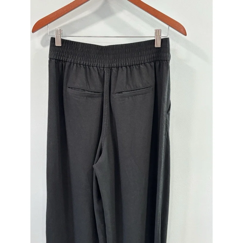Madewell Black Wide Leg Pull On Pants Size Small Tall Viscose Lyocell Trousers - Picture 6 of 11